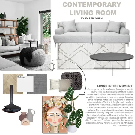 Contemporary Living Room Interior Design Mood Board by karenhender@gmail.com on Style Sourcebook