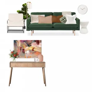 Nicky's Living Room Sample Board (w/ Clock) Interior Design Mood Board by Design2022 on Style Sourcebook