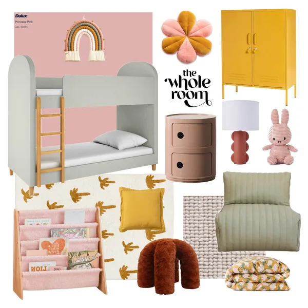 Girls Bedroom Curves and Colour Interior Design Mood Board by The Whole Room on Style Sourcebook