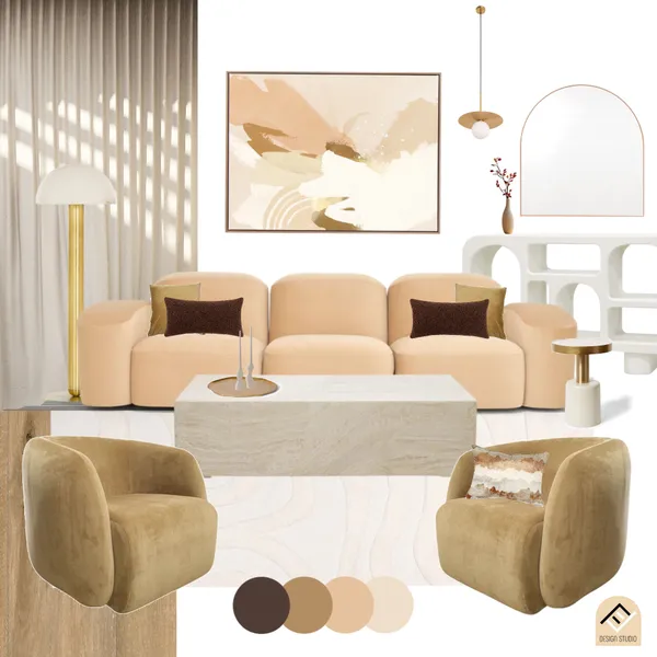 Contemporary Living Area Interior Design Mood Board by Five Files Design Studio on Style Sourcebook