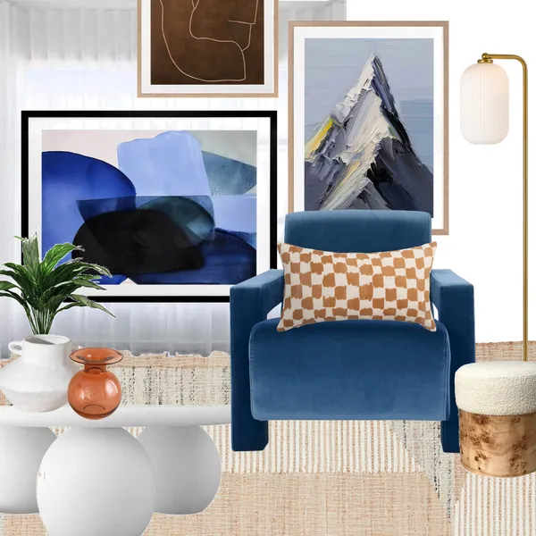 Inspired by Darren Palmer - Deep blue Living Space Interior Design Mood Board by Urban Road on Style Sourcebook