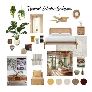 Tropical Eclectic Bedroom Interior Design Mood Board by marietchelle on Style Sourcebook