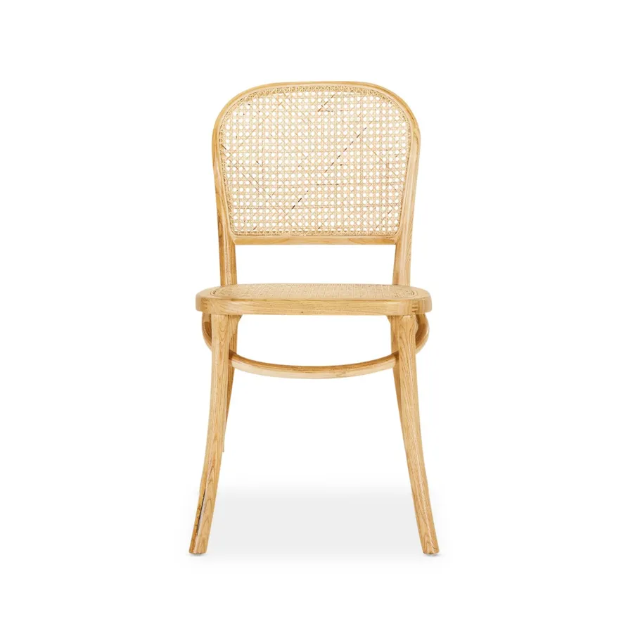 Cafe Rattan Dining Chair in Natural Elm Frame & Hand Woven Cane, by Lounge Lovers by Lounge ...