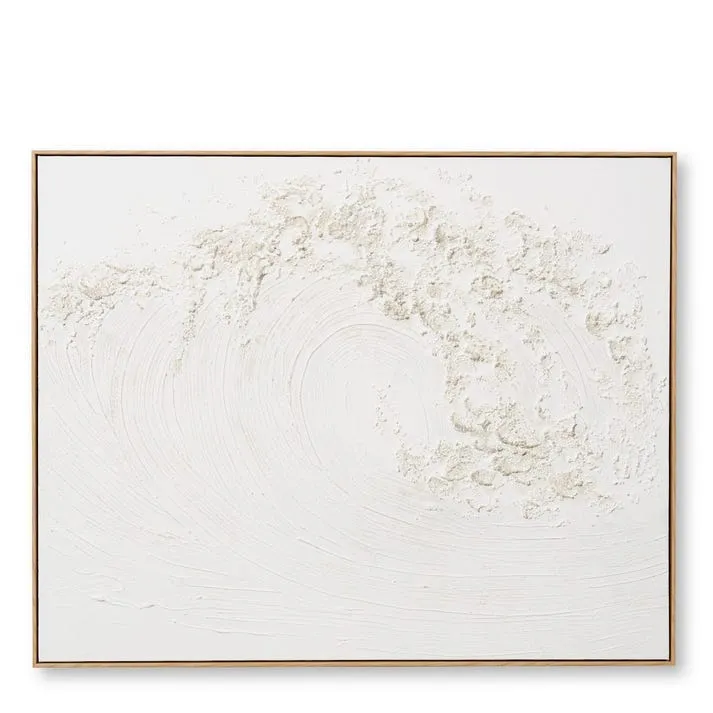 Wave Hand Painted Wall Art - 80 x 5 x 100cm