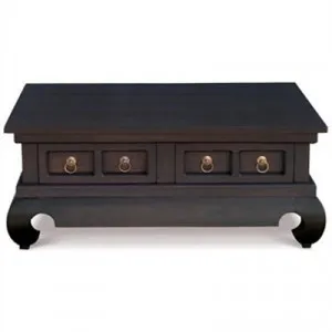 Quon Mei Mahogany 4 Drawer Opium Coffee Table, 100cm,  Chocolate by Centrum Furniture, a Coffee Table for sale on Style Sourcebook