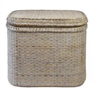 Savannah Rattan Square Storage Side Table, White Wash by COJO Home, a Side Table for sale on Style Sourcebook