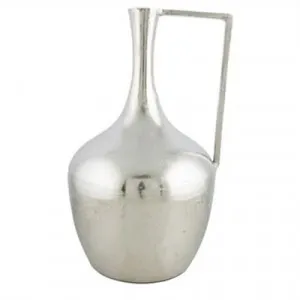 Annora Small Aluminium Long Neck Vase with Handle, Silver by Casa Uno, a Vases & Jars for sale on Style Sourcebook