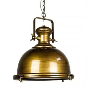 Gaia Industrial Pendant Light - Antique Brass by Shelon Lights, a Pendant Lighting for sale on Style Sourcebook