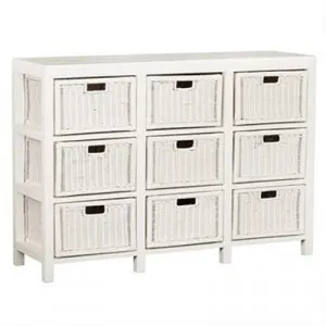 Haslewood Solid Mahogany Timber 9 Basket Storage Unit, White by Centrum Furniture, a Storage Units for sale on Style Sourcebook