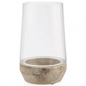 Palmira Terracotta & Glass Tulip Candle Holder, Dirty White by Casa Sano, a Lanterns for sale on Style Sourcebook