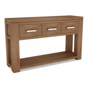 Ashton Solid Acacia Timber 3 Drawer Console Table by Dodicci, a Console Table for sale on Style Sourcebook