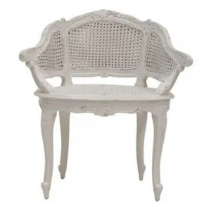Vaugneray Hand Crafted Mahogany Bergere Chair, White by Millesime, a Chairs for sale on Style Sourcebook