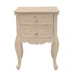 Challuy Hand Crafted Mahogany Bedside Table, White by Millesime, a Bedside Tables for sale on Style Sourcebook