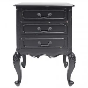 Chamonix Hand Crafted Mahogany Bedside Table, Black by Millesime, a Bedside Tables for sale on Style Sourcebook
