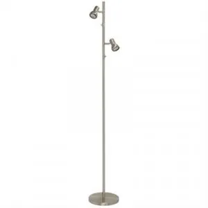 Daxam Metal Twin Adjustable LED Floor Lamp, Brushed Chrome by Oriel Lighting, a Floor Lamps for sale on Style Sourcebook