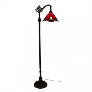 Benita Tiffany Style Stained Glass Downbridge Floor Lamp, Red by GG Bros, a Floor Lamps for sale on Style Sourcebook