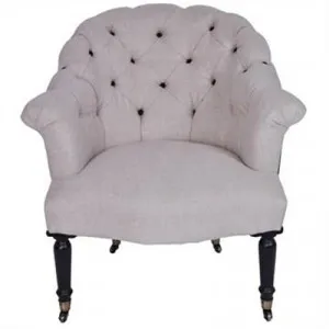 Montparnasse Tufted Linen Armchair by Huntington Lane, a Chairs for sale on Style Sourcebook
