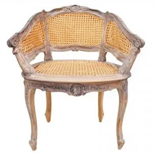 Vaugneray Hand Crafted Mahogany Bergere Chair, Weathered Oak by Millesime, a Chairs for sale on Style Sourcebook