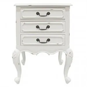 Chamonix Hand Crafted Mahogany Bedside Table, White by Millesime, a Bedside Tables for sale on Style Sourcebook
