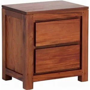 Amsterdam Solid Mahogany Timber 2 Drawer Bedside Table - Light Pecan by Centrum Furniture, a Bedside Tables for sale on Style Sourcebook