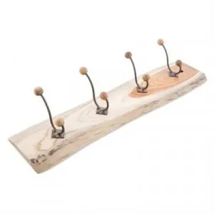 Kent Solid Teak Timber 4 Hook Coat Hanger by Casa Uno, a Wall Shelves & Hooks for sale on Style Sourcebook