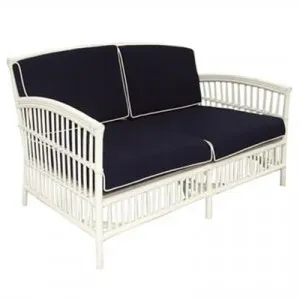 Royston Rattan 2.5 Seater Sofa with Cushion, White/Navy by Chateau Legende, a Sofas for sale on Style Sourcebook
