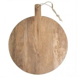 Blayney Mango Wood Round Serving Board with Handle, Medium by Casa Uno, a Platters & Serving Boards for sale on Style Sourcebook
