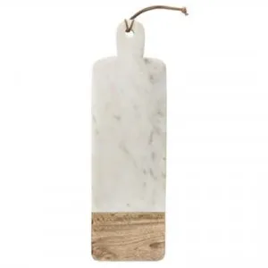 Macnevin Marble & Mango Wood Rectangular Paddle Serving Board, 12x50cm by Casa Uno, a Platters & Serving Boards for sale on Style Sourcebook