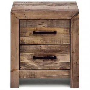 Boston Recycled Pine Timber 2 Drawer Bedside Table by Everblooming, a Bedside Tables for sale on Style Sourcebook