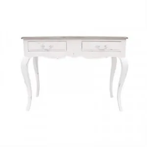 Chantillac Hand Crafted Mahogany 2 Drawer Hall Table, White by Millesime, a Console Table for sale on Style Sourcebook