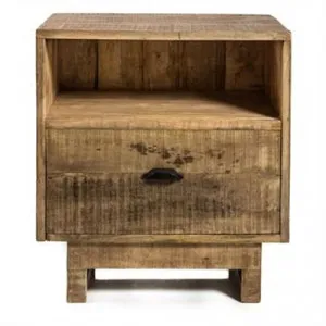 Swazi Solid Mango Wood Timber Single Drawer Bedside Table by Casa Uno, a Bedside Tables for sale on Style Sourcebook