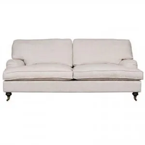 Jasmine Linen Fabric Roll Arm Sofa, 2.5 Seater, Oatmeal by Huntington Lane, a Sofas for sale on Style Sourcebook