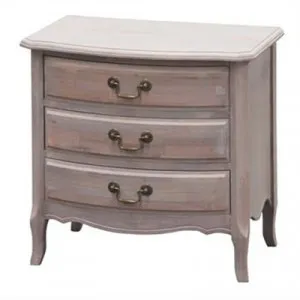 Cherilyn Solid Beech Wood Timber 3 Drawer Bedside Table by Emporium Oggetti, a Bedside Tables for sale on Style Sourcebook