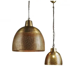 Brass Perforated Pendant Light - small by Just in Place, a Pendant Lighting for sale on Style Sourcebook