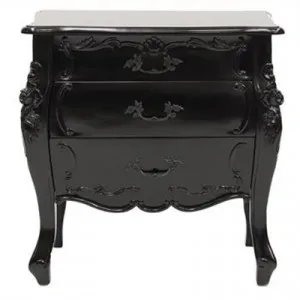 Riom Hand Crafted Mahogany Bedside Table, Black by Millesime, a Bedside Tables for sale on Style Sourcebook