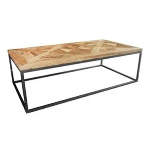 Bolden Parquet Timber Top Iron Coffee Table, 150cm by Manoir Chene, a Coffee Table for sale on Style Sourcebook