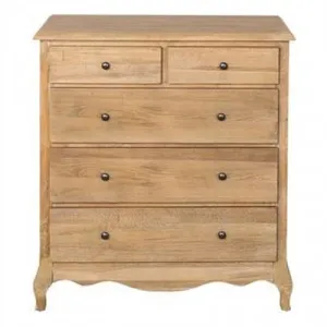 Symonds Solid American Oak Timber 5 Drawer Tallboy by Huntington Lane, a Dressers & Chests of Drawers for sale on Style Sourcebook