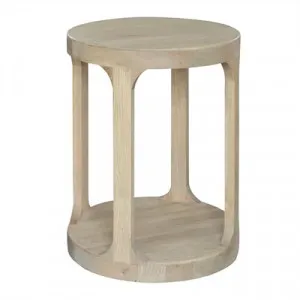 Frans Oak Timber Round Side Table, Weathered Oak by Manoir Chene, a Side Table for sale on Style Sourcebook