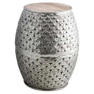 Charish Timber Top Cutout Aluminium Decor Stool / Side Table by Casa Uno, a Side Table for sale on Style Sourcebook
