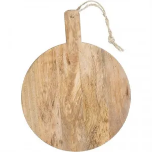 Blayney Mango Wood Round Serving Board with Handle, Small by Casa Uno, a Platters & Serving Boards for sale on Style Sourcebook