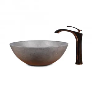 Round Bowl Stone Basin - Cement Grey by Just in Place, a Basins for sale on Style Sourcebook