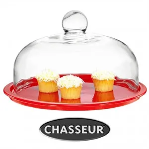 Chasseur La Cuisson Cake Platter with Lid - Red by Chasseur, a Cake Stands for sale on Style Sourcebook