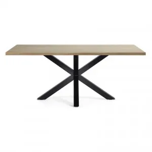 Bromley Engineered Wood & Epoxy Steel Dining Table, 180cm, Natural / Black by El Diseno, a Dining Tables for sale on Style Sourcebook