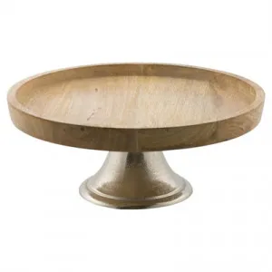 Pinda Mango Wood & Aluminium Cake Stand, Small by Casa Sano, a Cake Stands for sale on Style Sourcebook
