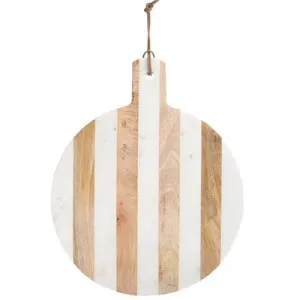 Moxon Marble & Timber Round Serving Board, Large by Casa Uno, a Platters & Serving Boards for sale on Style Sourcebook