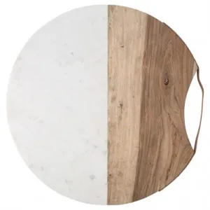 Luxe Marble & Timber Round Serving Board by Casa Uno, a Platters & Serving Boards for sale on Style Sourcebook