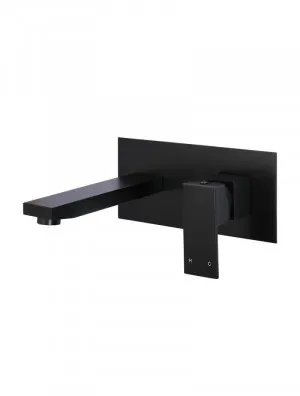 Meir | MATTE BLACK SQUARE WALL BASIN MIXER AND SPOUT - MC01 by Meir, a Bathroom Taps & Mixers for sale on Style Sourcebook