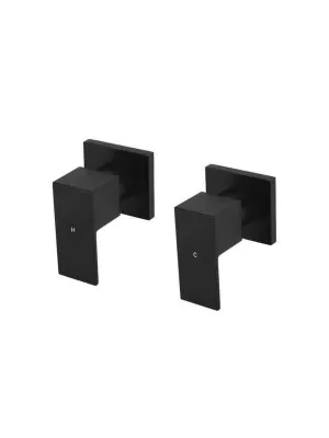 Meir | MATTE BLACK SQUARE QUARTER-TURN WALL TOP ASSEMBLIES - MW04 by Meir, a Bathroom Taps & Mixers for sale on Style Sourcebook
