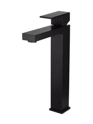 Meir | MATTE BLACK SQUARE TALL BASIN MIXER by Meir, a Bathroom Taps & Mixers for sale on Style Sourcebook