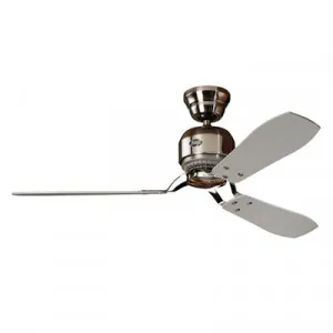 Hunter Industrie II Brushed Chrome Ceiling Fan with Grey / Teak Switch Blades by Hunter, a Ceiling Fans for sale on Style Sourcebook